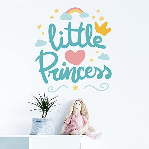Little Princess Sign with Crown Heart Wall Art Sticker for Girls Room Playroom Baby Nursery Wall Decoration Bedroom Door Study Boho Nursery Wall Decoration Playroom Decor - View 3 of 7