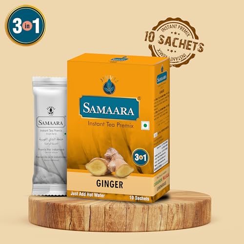 Samaara Instant Tea Premix Sachets, 20 Sachets Box, Instant Tea, Premix Tea Sachets, Assam Tea, Black Tea, Cardamom Elaichi Ginger Adrak Flavour Tea Powder 300gm (FROM INDIA)SAB - View 3 of 7