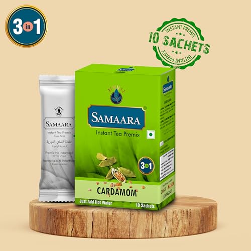 Samaara Instant Tea Premix Sachets, 20 Sachets Box, Instant Tea, Premix Tea Sachets, Assam Tea, Black Tea, Cardamom Elaichi Ginger Adrak Flavour Tea Powder 300gm (FROM INDIA)SAB - View 5 of 7