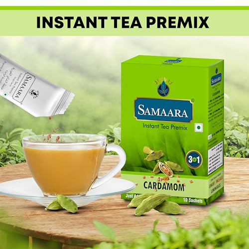Samaara Instant Tea Premix Sachets, 20 Sachets Box, Instant Tea, Premix Tea Sachets, Assam Tea, Black Tea, Cardamom Elaichi Ginger Adrak Flavour Tea Powder 300gm (FROM INDIA)SAB - View 6 of 7
