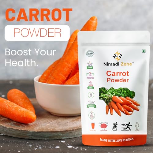 Nimadi Zone 100% Pure Carrot Powder 200 gm Earthy Flavor and Rich Source of Vitamins Culinary Uses Carrot powder for Drinking Perfect for Smoothies, Soups, Baked Goods, and SnacksFROM INDIA(NUZ) - View 2 of 7