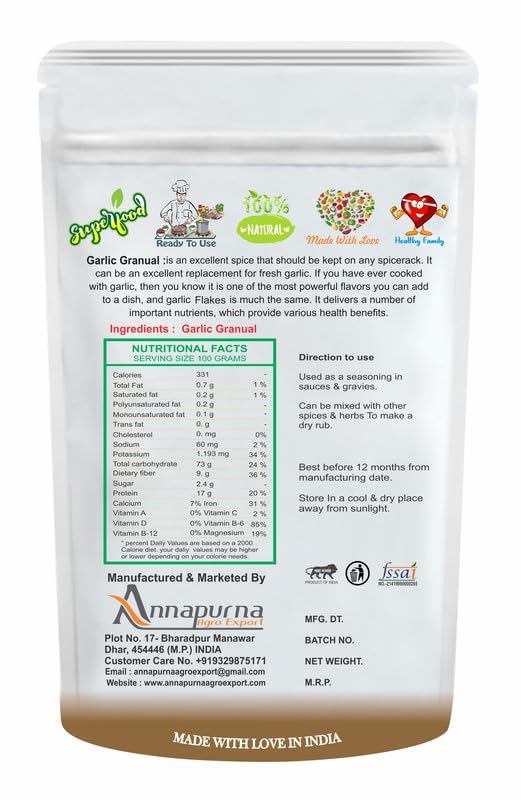 Nimadi Zone Garlic Granules | Dehydrated Ready to Use -500 GM by Nimadi ZoneFROM INDIA(NUZ) - View 2 of 7