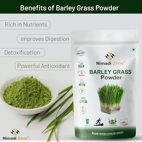 Nimadi Zone Barley Grass Juice Powder | Super food | Natural, Alkaline and Chlorophyll - 200 GM By Nimadi ZoneFROM INDIA(NUZ) - View 4 of 7