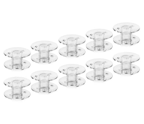 Zenith 10 pc Plastic Bobbins &amp; Big Pico Pressure Foot for All Domestic Automatic Sewing Machine Like Usha janome Singer, Embroidery Machines. White Steel (Big Pico + 10 Plastic Bobbin)FROM INDIA(NUZ) - View 4 of 6