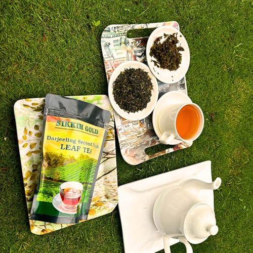 SIKKIM GOLD- Darjeeling Tea Loose Leaves|200g| 100% Pure &amp; Original Darjeeling Long Leave Tea | Second Flush Tea Loose Tea| Authentic Darjeeling Tea| (200) (FROM INDIA)SAB - View 3 of 7