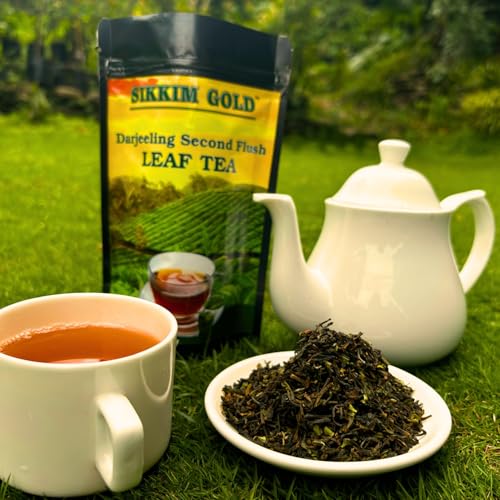 SIKKIM GOLD- Darjeeling Tea Loose Leaves|200g| 100% Pure &amp; Original Darjeeling Long Leave Tea | Second Flush Tea Loose Tea| Authentic Darjeeling Tea| (200) (FROM INDIA)SAB - View 4 of 7