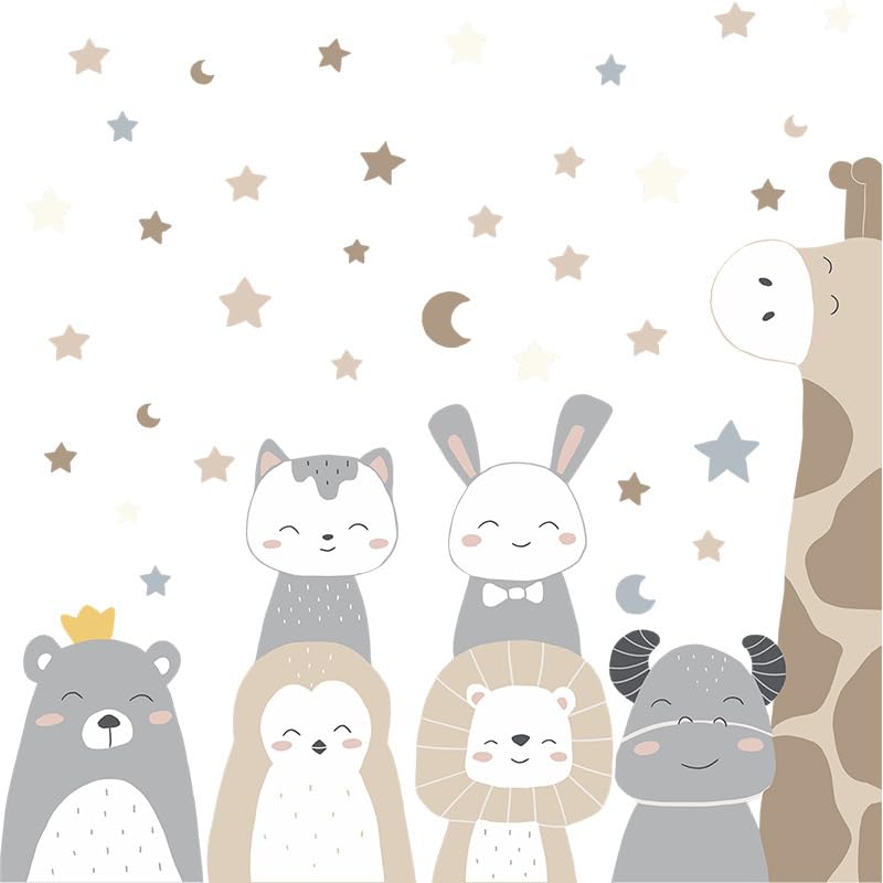Tipi Tipi Tap Cute Animal Wall Stickers for Kids Room Decor Nursery Wall Decals for Kids Bedroom Playroom Living Room Decoration Boho Wall Art - View 3 of 7