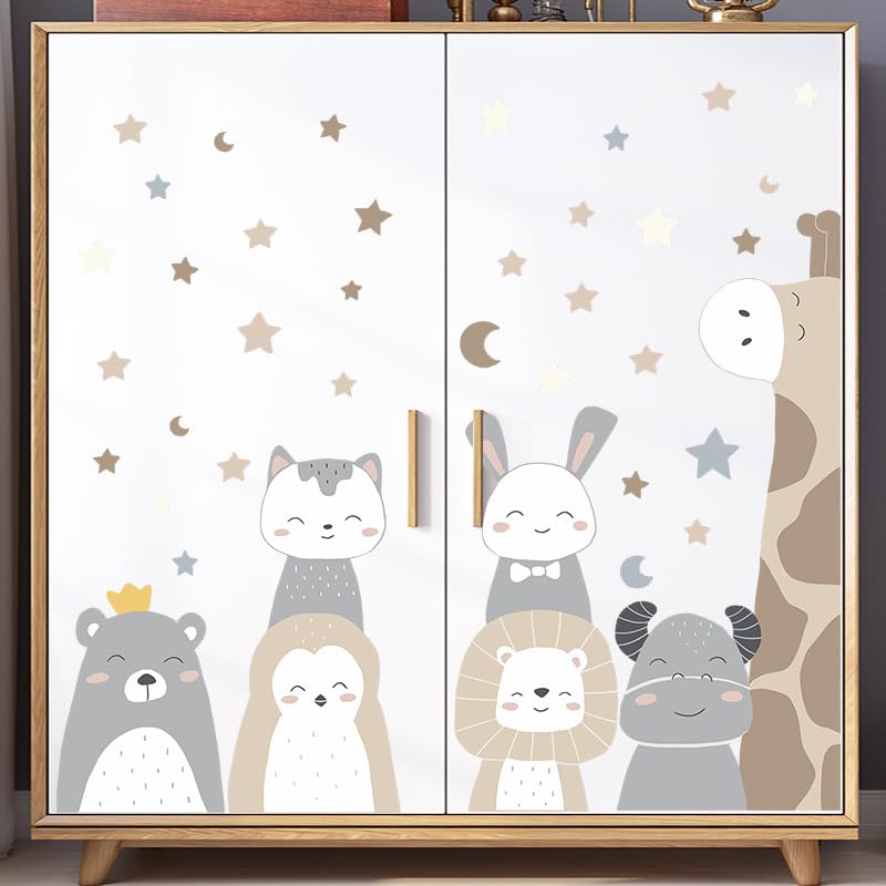 Tipi Tipi Tap Cute Animal Wall Stickers for Kids Room Decor Nursery Wall Decals for Kids Bedroom Playroom Living Room Decoration Boho Wall Art - View 6 of 7