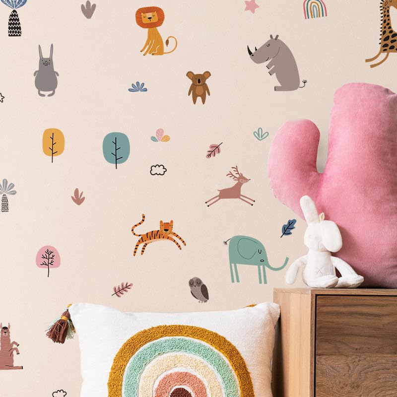 Tipi Tipi TapTipi Tipi Tap Cute Jungle Safari Animals Wall Stickers for Kids Baby Wall Stickers for Kids Room Bedroom Playroom Nursery Living Room D�cor Wall Art Wall Decoration Boho - View 3 of 7