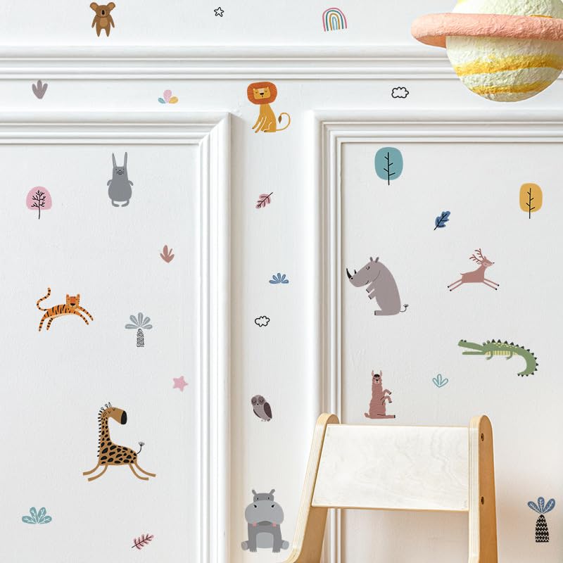 Tipi Tipi TapTipi Tipi Tap Cute Jungle Safari Animals Wall Stickers for Kids Baby Wall Stickers for Kids Room Bedroom Playroom Nursery Living Room D�cor Wall Art Wall Decoration Boho - View 4 of 7