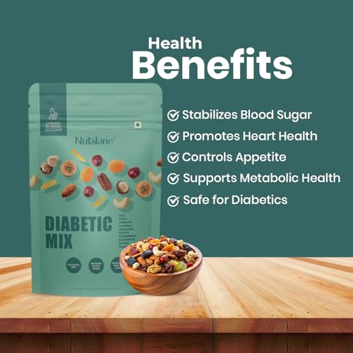 Nutslane Diabetic Friendly Trail Mix | Unsalted Mixed Dry Fruits - Figs, Almonds, Dates, Apricots, Hazelnuts, Pecans, Cranberries, Blueberries, Raisins, Cashews | Rich In Fiber &amp; Antioxidant | Cholesterol Free - 200g (FROM INDIA)SAB - View 4 of 7