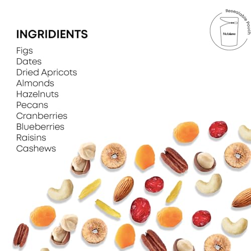 Nutslane Diabetic Friendly Trail Mix | Unsalted Mixed Dry Fruits - Figs, Almonds, Dates, Apricots, Hazelnuts, Pecans, Cranberries, Blueberries, Raisins, Cashews | Rich In Fiber &amp; Antioxidant | Cholesterol Free - 200g (FROM INDIA)SAB - View 7 of 7