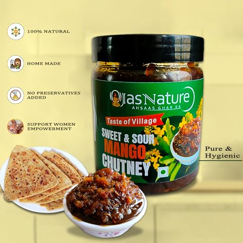 Ojas Nature Sweet and Sour Mango Chutney (700 g) | Khatti Meethi Aam Ki Chutney | AAM ka chunda khatta meetha Pickle | Sweet mango pickle | All Natural Homemade Chunda-No Preservatives - View 2 of 5