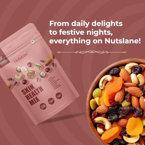 Nutslane Skin Health Trail Mix | With Almonds, Macadamias, Walnuts, Hazelnuts, Sunflower Seeds, Pistachios, Cashews, Cranberries, Pumpkin Seeds | Rich in Fiber &amp; Antioxidant - 200g (FROM INDIA)SAB - View 3 of 7