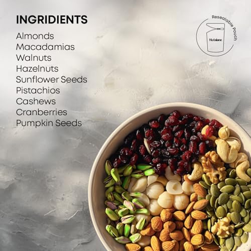 Nutslane Skin Health Trail Mix | With Almonds, Macadamias, Walnuts, Hazelnuts, Sunflower Seeds, Pistachios, Cashews, Cranberries, Pumpkin Seeds | Rich in Fiber &amp; Antioxidant - 200g (FROM INDIA)SAB - View 5 of 7