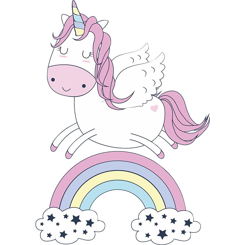 Pumkins Unicorn and Rainbow Wall Decal for Kids Nursery Decor, Bedroom Wall Stickers, Playroom Decoration, Baby Room Art - View 6 of 7