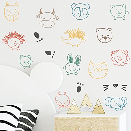 Pumkins Cartoon Animal Heads Wall Stickers for Kids Baby Wall Stickers for Kids Room Bedroom Playroom Nursery Living Room D�cor Wall Art Wall Decoration Boho(FROM INDIA)JEZ - View 3 of 7