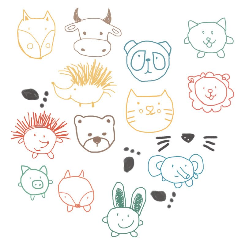 Pumkins Cartoon Animal Heads Wall Stickers for Kids Baby Wall Stickers for Kids Room Bedroom Playroom Nursery Living Room D�cor Wall Art Wall Decoration Boho(FROM INDIA)JEZ - View 5 of 7