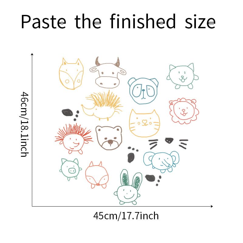 Pumkins Cartoon Animal Heads Wall Stickers for Kids Baby Wall Stickers for Kids Room Bedroom Playroom Nursery Living Room D�cor Wall Art Wall Decoration Boho(FROM INDIA)JEZ - View 7 of 7
