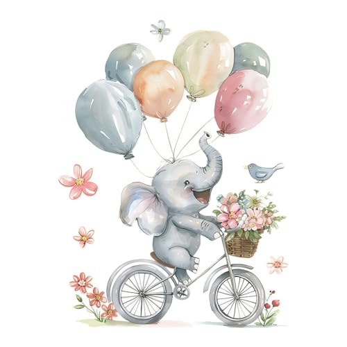 Pumkins Baby Elephant with Balloons Wall Stickers for Kids Baby Wall Stickers for Kids Room Bedroom Playroom Nursery Living Room D�cor Wall Art Wall Decoration Boho - View 6 of 7