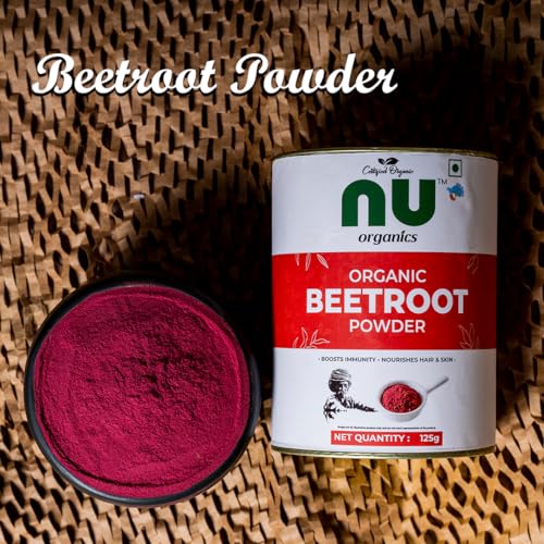 Nu Organics Beetroot Powder 125g | Organic Nitric Oxide Supplement | Blood Pressure &amp; Heart Health Support | Non-GMO Superfood (FROM INDIA)SAB - View 4 of 6