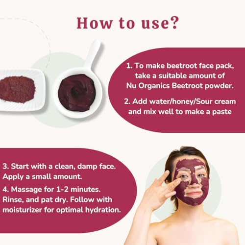 Nu Organics Beetroot Powder 125g | Organic Nitric Oxide Supplement | Blood Pressure &amp; Heart Health Support | Non-GMO Superfood (FROM INDIA)SAB - View 6 of 6