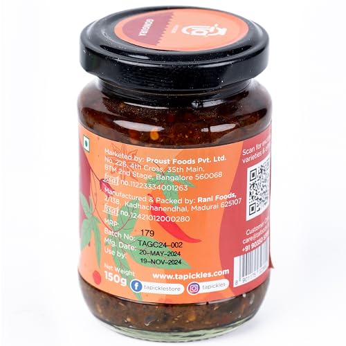 Ta Pickles | Gongura Pickle | 150g | Made with Cold Pressed Oil | Homemade | Traditional Indian Taste | Natural | No Preservatives (150 gm - View 2 of 7