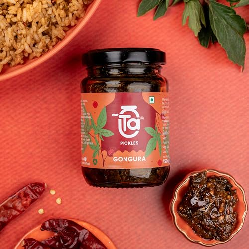 Ta Pickles | Gongura Pickle | 150g | Made with Cold Pressed Oil | Homemade | Traditional Indian Taste | Natural | No Preservatives (150 gm - View 4 of 7