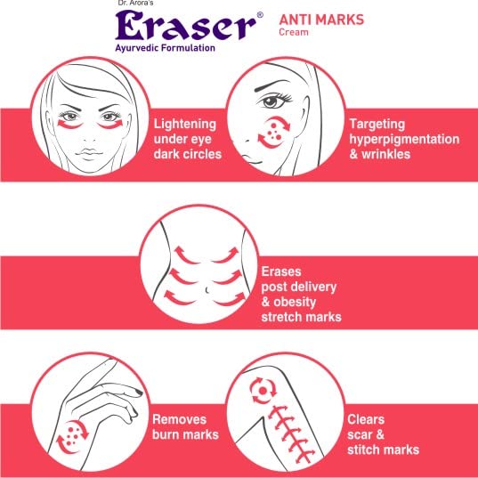 Eraser Anti Marks Ayurvedic Dark Circle removal cream, Scar, Spot, Pimple Marks, Stretch Marks, Pregnancy Delivery Marks, Pigmentation, Blemishes, Wrinkles, Tan remover men &amp; women 25g (FROM INDIA)SAB - View 5 of 5