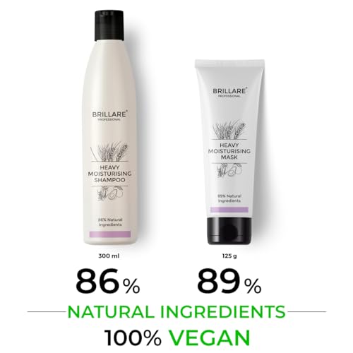 Brillare Professional Heavy Moisturising Natural Shampoo &amp; Hair Mask Combo, Enriched With Wheat Germ &amp; Avocado Fruit, Deeply Nourishes Dry and Frizzy Hair Shampoo 300ml+ Mask 125ml(FROM INDIA)JEZ - View 5 of 5