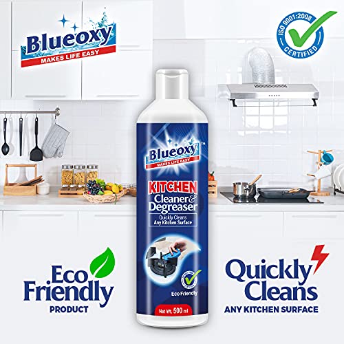 BLUEOXY High-Performance Kitchen Cleaner &amp; Degreaser | Kitchen Grease Remover | Oil Stain Remover for Kitchen | Kitchen Chimney Cleaner | Glass Stove Top Cleaners| Ecological Formulation |500ML | QTY1 (FROM INDIA) NUSS - View 2 of 5