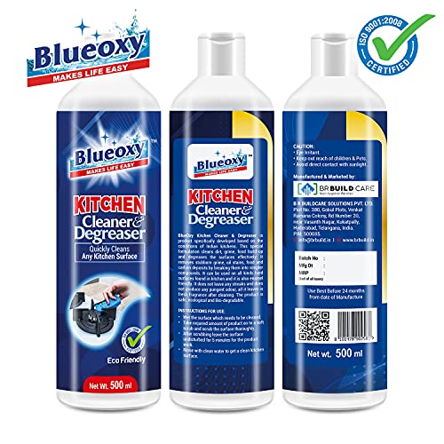 BLUEOXY High-Performance Kitchen Cleaner &amp; Degreaser | Kitchen Grease Remover | Oil Stain Remover for Kitchen | Kitchen Chimney Cleaner | Glass Stove Top Cleaners| Ecological Formulation |500ML | QTY1 (FROM INDIA) NUSS - View 5 of 5