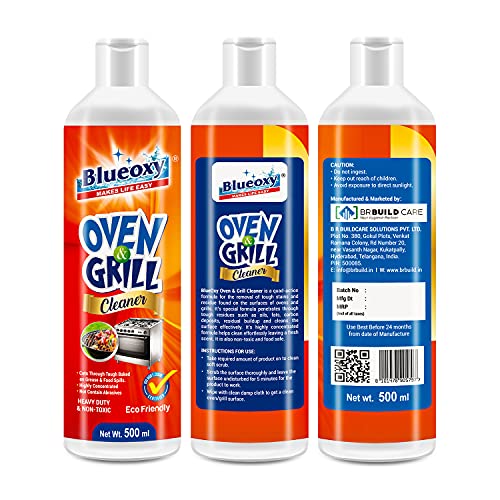 BLUEOXY High-Performance Oven &amp; Grill Cleaner | BBQ Cleaner| Ceramic Grill Interiors | Drip Pans | BBQ Grill Grates |Effortless carbon deposits, fats, oils Remover|Ecological Formulation| 500 ML|QTY 1 (FROM INDIA) NUSS - View 5 of 5
