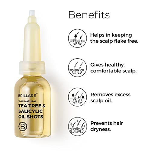 Brillare Tea Tree Hair Oil, Salicylic Acid &amp; Coconut Hair Oil Shots, Best for Dry &amp;Itchy Scalp, Dandruff Control Oil, Reduces Excess Scalp Oil, 100% Natural Hair Oil, 48ml - View 3 of 6