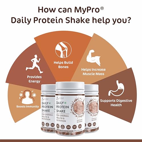 Mypro Sport Nutrition Daily Protein Shake 118 kcal Calories, 25 Vitamin -Serving -40- For Men &amp; Women Chocolate Milk Shake Flavor For 400Gm(FROM INDIA)SAB - View 3 of 6