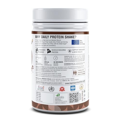 Mypro Sport Nutrition Daily Protein Shake 118 kcal Calories, 25 Vitamin -Serving -40- For Men &amp; Women Chocolate Milk Shake Flavor For 400Gm(FROM INDIA)SAB - View 6 of 6