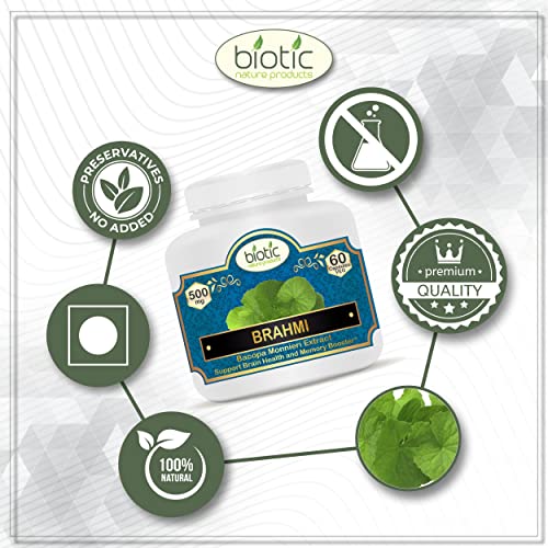 Biotic Brahmi Capsules - Bacopa Monnieri Extract 500mg - 60 Veg Capsules - View 5 of 7