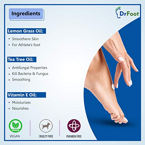Dr Foot | Foot Cream for Cracked Heels | Crack Heel Repair Cream | Foot Cream for Dry Feet | Foot Care Cream | Foot Crack Cream | Heel Crack Cream | With Lemongrass, Tea Tree &amp; Vitamin E Oil - 100gms (FROM INDIA)SAB - View 4 of 6