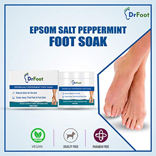 Dr Foot Peppermint Epsom Salt Crystals Foot Soak (Magnesium Sulphate) For Muscle Aches, Pain Relief, Relaxation, Spa Treatment for Bathing and Foot, 200gm (FROM INDIA)SAB - View 2 of 6
