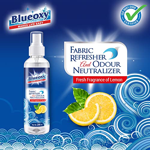 BLUEOXY Fabric Refresher &amp; Odour Neutralizer | Upholstery Freshener | Fabric Odour Remover | Cloth Disinfectant &amp; Refreshing Spray | Upholstery Odour Remover | Ecological Formulation | 200 ML | QTY 1 - View 2 of 6