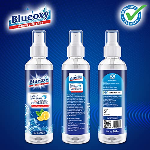 BLUEOXY Fabric Refresher &amp; Odour Neutralizer | Upholstery Freshener | Fabric Odour Remover | Cloth Disinfectant &amp; Refreshing Spray | Upholstery Odour Remover | Ecological Formulation | 200 ML | QTY 1 - View 6 of 6