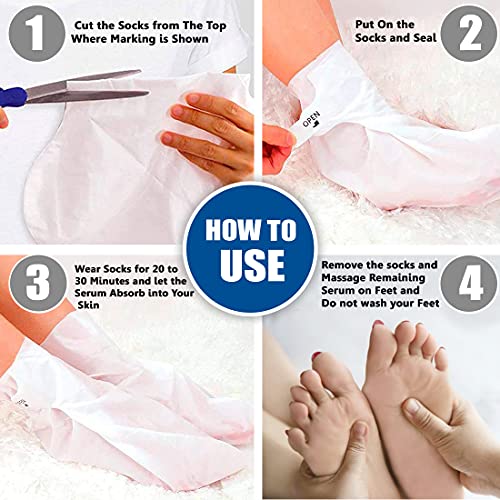 Dr Foot | Foot Mask Peeling Feet Mask | Foot Hydration Socks | Foot Peeling Mask | Foot Mask for Cracked Heels | Leg Mask | With Hyaluronic Acid, Shea Butter &amp; Aloe Vera | Foot Mask Socks | Pack of 1 (FROM INDIA)SAB - View 2 of 6