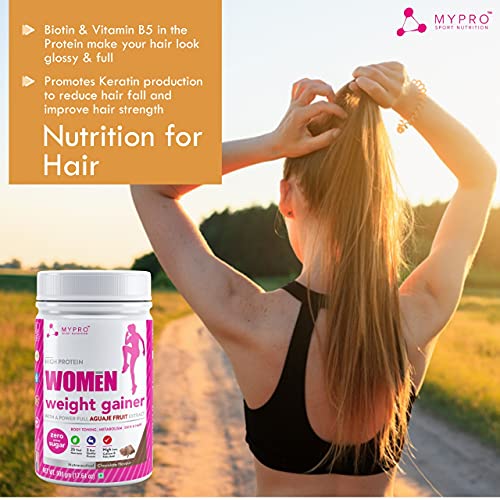Mypro Sport Nutrition High Protein Women Weight Gainer For Increase Muscle With Full Power With (24 Vital Nutrients,3 Best Qaulity Protien) For Women (Chocolate - 500Gm) (FROM INDIA)SAB - View 3 of 6