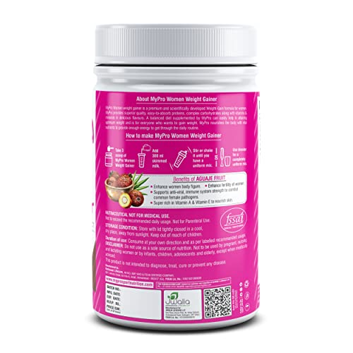 Mypro Sport Nutrition High Protein Women Weight Gainer For Increase Muscle With Full Power With (24 Vital Nutrients,3 Best Qaulity Protien) For Women (Chocolate - 500Gm) (FROM INDIA)SAB - View 4 of 6