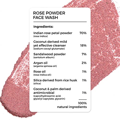 Brillare Rose Face Wash, Anti Ageing Skin, Sandalwood &amp; Coconut Face Wash for Hydration, Reduce Wrinkles &amp; Provides Supple Look, 100% Natural Powder Face Wash, 15g(FROM INDIA)JEZ - View 2 of 6