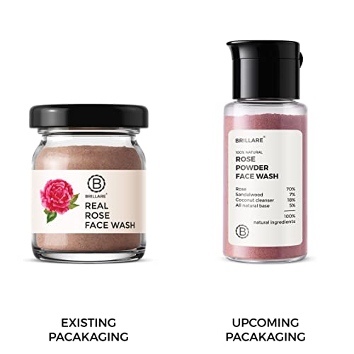 Brillare Rose Face Wash, Anti Ageing Skin, Sandalwood &amp; Coconut Face Wash for Hydration, Reduce Wrinkles &amp; Provides Supple Look, 100% Natural Powder Face Wash, 15g(FROM INDIA)JEZ - View 5 of 6