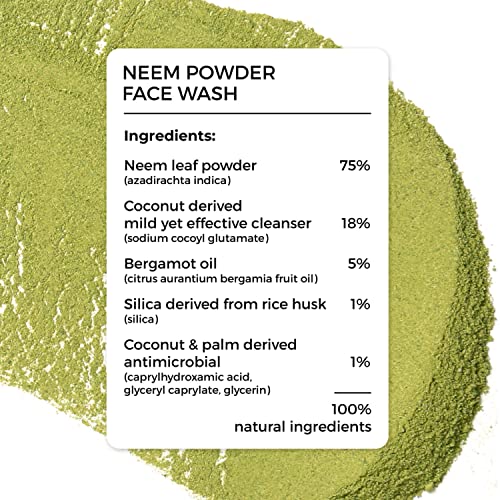 Brillare Neem Face Wash for Acne &amp; Pimples, with Bergamot for Clear Skin, 100% Natural Powder Facewash for Acne Prone Skin, Pimples &amp; Blemishes, 15g - View 2 of 6