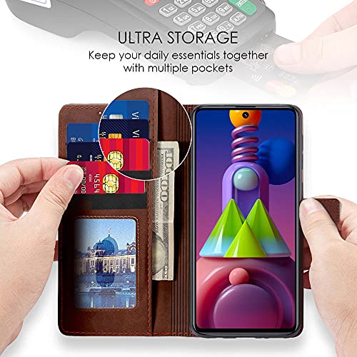 WOW IMAGINE Shock Proof Flip Cover Back Case Cover for Oppo A74 5G (Flexible | Leather Finish | Card Pockets Wallet &amp; Stand | Chestnut Brown) (FROM INDIA FAAZ) - View 4 of 7