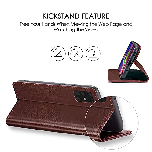 WOW IMAGINE Shock Proof Flip Cover Back Case Cover for Oppo A74 5G (Flexible | Leather Finish | Card Pockets Wallet &amp; Stand | Chestnut Brown) (FROM INDIA FAAZ) - View 6 of 7