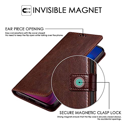 WOW IMAGINE Shock Proof Flip Cover Back Case Cover for Oppo A74 5G (Flexible | Leather Finish | Card Pockets Wallet &amp; Stand | Chestnut Brown) (FROM INDIA FAAZ) - View 7 of 7